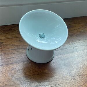 White Ceramic Pet Bowl